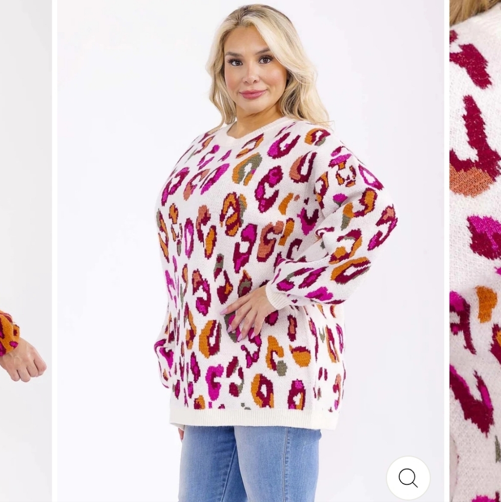 Entro Vibrant Animal Print Sweater